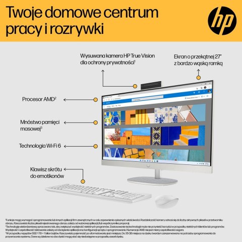 HP 27-cr0232nw AIO Ryzen 5 7520U 27.0"FHD IPS AG 300nits 16GB DDR5 SSD512 Radeon 610M LAN Win11 2Y Shell White HP 27-cr0232nw AIO Ryzen 5 7520U 27.0"FHD IPS AG 300nits 16GB DDR5 SSD512 Radeon 610M LAN Win11 2Y Shell White