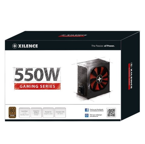 Xilence Performance A+ XN215 moduł zasilaczy 550 W 20+4 pin ATX ATX Czarny