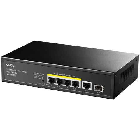 Cudy GS1005PTS1 łącza sieciowe Gigabit Ethernet (10/100/1000) Obsługa PoE Czarny Cudy GS1005PTS1 łącza sieciowe Gigabit Ethernet (10/100/1000) Obsługa PoE Czarny