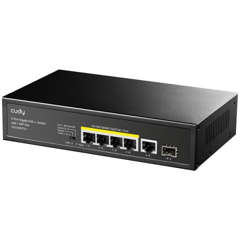 Cudy GS1005PTS1 łącza sieciowe Gigabit Ethernet (10/100/1000) Obsługa PoE Czarny Cudy GS1005PTS1 łącza sieciowe Gigabit Ethernet (10/100/1000) Obsługa PoE Czarny
