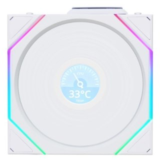 Wentylator Lian Li UNI FAN TL Wireless LCD Lüfter, ARGB, PWM - 120 mm, biały