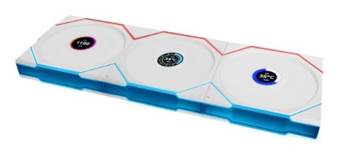 Wentylator Lian Li UNI FAN TL Wireless LCD Lüfter, ARGB, PWM - 120 mm, biały