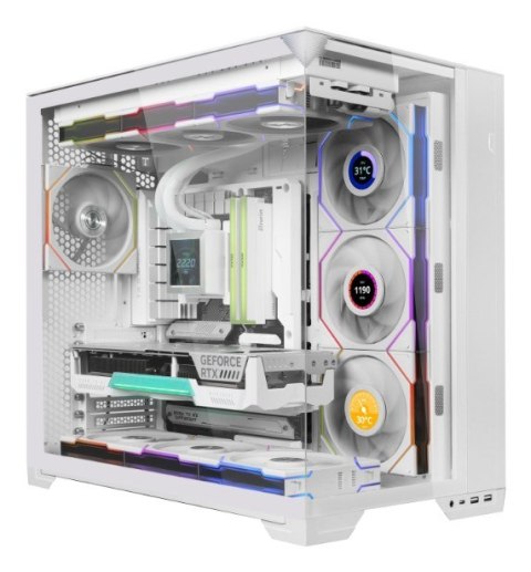 Wentylator Lian Li UNI FAN TL Wireless LCD Lüfter, ARGB, PWM - 120 mm, biały
