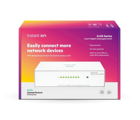 Aruba Instant On 1430 8G Nie zarządzany L2 Gigabit Ethernet (10/100/1000) Biały Aruba Instant On 1430 8G Nie zarządzany L2 Gigabit Ethernet (10/100/1000) Biały