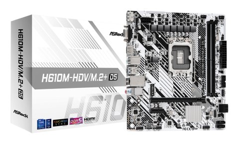 Asrock H610M-HDV/M.2+ D5 Intel H610 LGA 1700 micro ATX Asrock H610M-HDV/M.2+ D5 Intel H610 LGA 1700 micro ATX