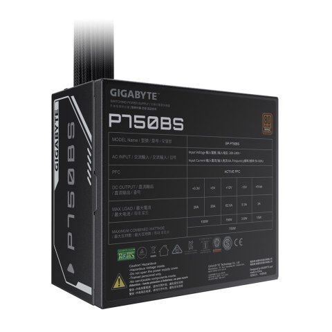 GIGABYTE P750BS moduł zasilaczy 750 W 20+4 pin ATX ATX Czarny