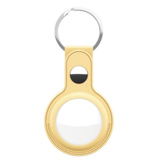 KeyBudz AirTag Raktu pakabukas - odinis apsauginis deklas, skirtas AirTag 2 pak. (pasteline geltona)