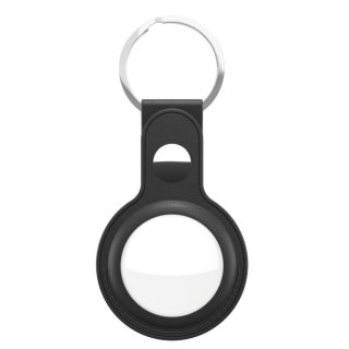 Ochronne etui skórzane na AirTag, KeyBudz, 2 pakiety (czarne)