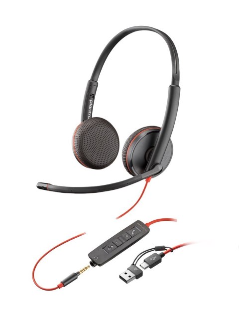 POLY Stereofoniczny zestaw słuchawkowy USB-C Blackwire 3225 + wtyczka 3,5 mm + przejściówka USB-C/A (opakowanie zbiorcze) POLY Stereofoniczny zestaw słuchawkowy USB-C Blackwire 3225 + wtyczka 3,5 mm + przejściówka USB-C/A (opakowanie zbiorcze)