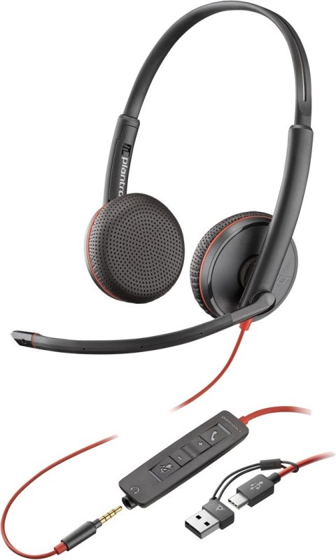 POLY Stereofoniczny zestaw słuchawkowy USB-C Blackwire 3225 + wtyczka 3,5 mm + przejściówka USB-C/A (opakowanie zbiorcze) POLY Stereofoniczny zestaw słuchawkowy USB-C Blackwire 3225 + wtyczka 3,5 mm + przejściówka USB-C/A (opakowanie zbiorcze)