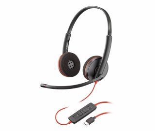 Poly Blackwire 3220 Stereo USB-C Headset +USB-C/A Adapter