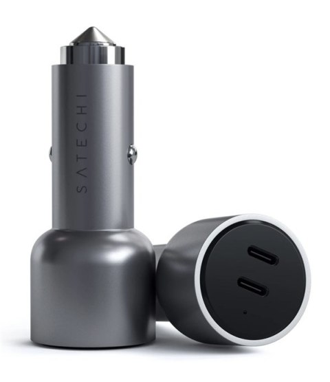 Satechi - Zasilacz samochodowy - 40 W - PD - 2 porty wyjściowe (24 pin USB-C) - Aluminium Satechi - Zasilacz samochodowy - 40 W - PD - 2 porty wyjściowe (24 pin USB-C) - Aluminium