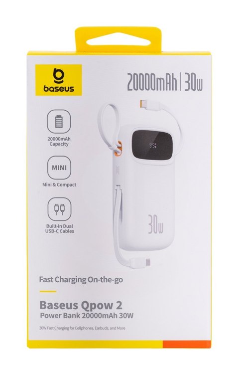 Baseus QPow2 Litowo-polimerowy (LiPo) 20000 mAh Biały