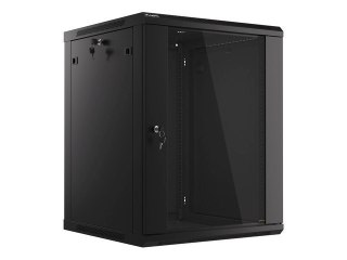 Lanberg :: Rack Cabinet 19? Wall-Mount 15U/600X600 (flat-pack) V2 Black, Glass door