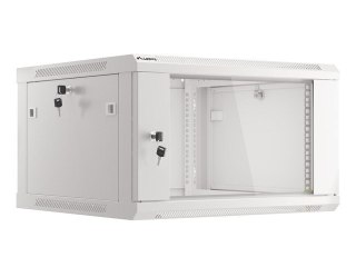 Lanberg :: Rack Cabinet 19? Wall-Mount 6U/600X600 (flat-pack) V2 Grey, Glass door