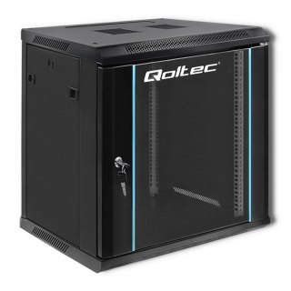 Qoltec Szafa RACK 19" | 12U | 600 x 635 x 450 | Czarna | Wisząca