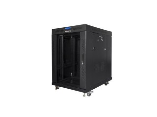 SZAFA INSTALACYJNA RACK STOJĄCA 19" 15U 800X1000 CZARNA DRZWI SZKLANE LCD LANBERG (FLAT PACK) V2