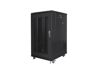 SZAFA INSTALACYJNA RACK STOJĄCA 19" 22U 600X800 CZARNA DRZWI PERFOROWANE LANBERG (FLAT PACK)