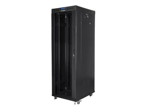 SZAFA INSTALACYJNA RACK STOJĄCA 19" 37U 800X1000 CZARNA DRZWI SZKLANE LCD LANBERG (FLAT PACK) V2