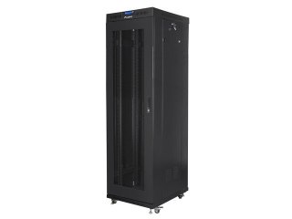 SZAFA INSTALACYJNA RACK STOJĄCA 19" 42U 600X800 CZARNA DRZWI PERFOROWANE LCD LANBERG (FLAT PACK) V2