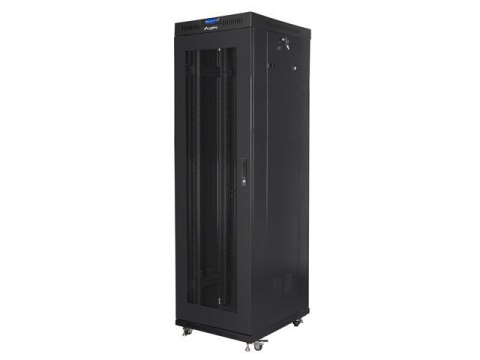 SZAFA INSTALACYJNA RACK STOJĄCA 19" 42U 600X800 CZARNA DRZWI PERFOROWANE LCD LANBERG (FLAT PACK) V2