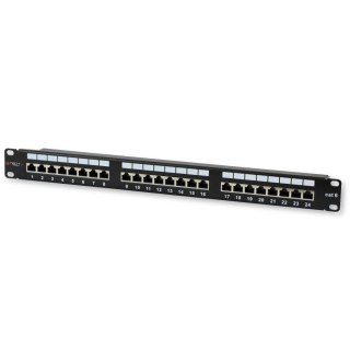 Panel krosowy Techly 19" STP 24 porty Cat.6 Czarny