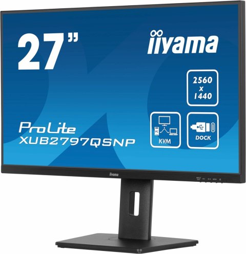 Iiyama ProLite XUB2797QSNP-B1 monitor komputerowy 68,6 cm (27") 2560 x 1440 px Wide Quad HD LED Czarny