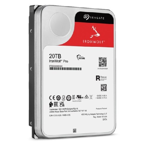 Seagate IronWolf Pro ST20000NT001 dysk twardy 20 TB 7200 RPM 256 MB 3.5"