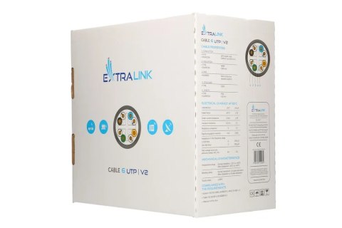 Extralink CAT6 UTP (U/UTP) V2 Wewnętrzny | Kabel sieciowy skrętka | 305M