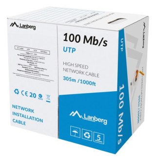 KABEL LAN UTP 100MB/S 305M DRUT CCA POMARAŃCZOWY LANBERG