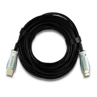 Qoltec 50474 kabel HDMI 30 m HDMI Typu A (Standard) Czarny, Srebrny