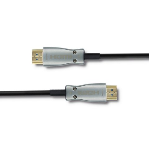 Qoltec 50474 kabel HDMI 30 m HDMI Typu A (Standard) Czarny, Srebrny