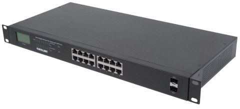 Switch Gigabit 16x RJ45, POE+, 2x SFP, LCD, Rack 19