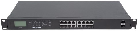 Switch Gigabit 16x RJ45, POE+, 2x SFP, LCD, Rack 19