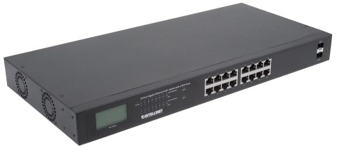 Switch Gigabit 16x RJ45, POE+, 2x SFP, LCD, Rack 19