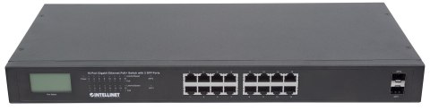 Switch Gigabit 16x RJ45, POE+, 2x SFP, LCD, Rack 19