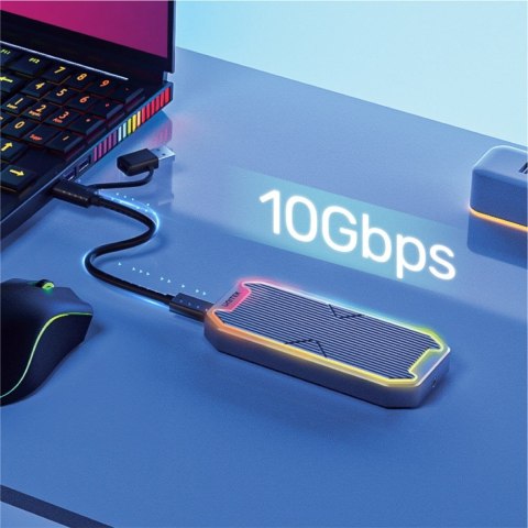 Unitek Obudowa dysku M.2 SSD NVMe/SATA 10Gbps RGB Unitek Obudowa dysku M.2 SSD NVMe/SATA 10Gbps RGB