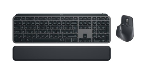 Logitech MX Keys S Combo klawiatura Dołączona myszka Biuro RF Wireless + Bluetooth QWERTY Amerykański międzynarodowy Grafitowy