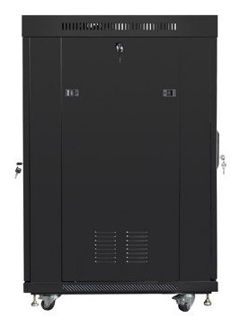SZAFA INSTALACYJNA RACK STOJĄCA 19" 22U 800X800 CZARNA DRZWI PERFOROWANE LCD LANBERG (FLAT PACK) V2