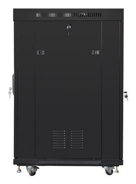 SZAFA INSTALACYJNA RACK STOJĄCA 19" 22U 800X800 CZARNA DRZWI PERFOROWANE LCD LANBERG (FLAT PACK) V2