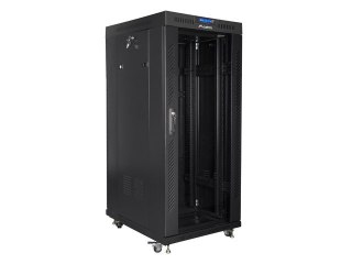 SZAFA INSTALACYJNA RACK STOJĄCA 19" 22U 800X800 CZARNA DRZWI SZKLANE LCD LANBERG (FLAT PACK) V2
