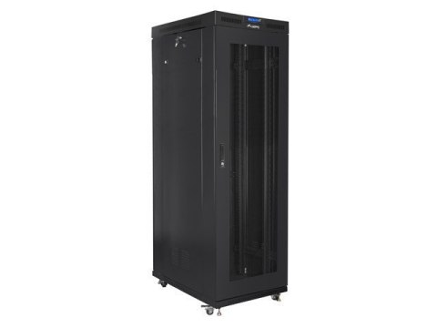 SZAFA INSTALACYJNA RACK STOJĄCA 19" 27U 800X1000 CZARNA DRZWI PERFOROWANE LCD LANBERG (FLAT PACK) V2