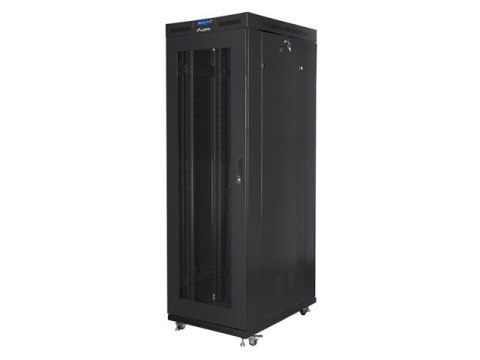 SZAFA INSTALACYJNA RACK STOJĄCA 19" 27U 800X1000 CZARNA DRZWI PERFOROWANE LCD LANBERG (FLAT PACK) V2