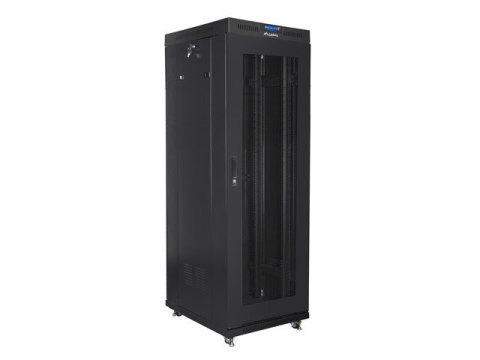 SZAFA INSTALACYJNA RACK STOJĄCA 19" 37U 600X800 CZARNA DRZWI PERFOROWANE LCD LANBERG (FLAT PACK) V2