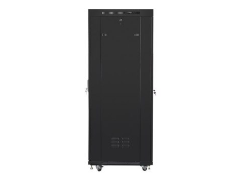 SZAFA INSTALACYJNA RACK STOJĄCA 19" 37U 600X800 CZARNA DRZWI PERFOROWANE LCD LANBERG (FLAT PACK) V2