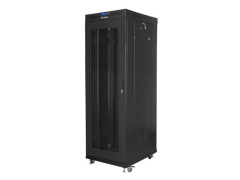 SZAFA INSTALACYJNA RACK STOJĄCA 19" 37U 600X800 CZARNA DRZWI PERFOROWANE LCD LANBERG (FLAT PACK) V2