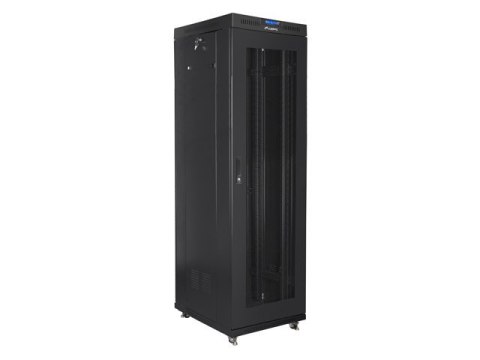SZAFA INSTALACYJNA RACK STOJĄCA 19" 42U 600X800 CZARNA DRZWI PERFOROWANE LCD LANBERG (FLAT PACK) V2