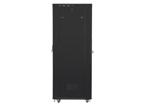 SZAFA INSTALACYJNA RACK STOJĄCA 19" 42U 800X1000 CZARNA DRZWI SZKLANE LCD LANBERG (FLAT PACK) V2