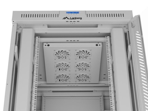 SZAFA INSTALACYJNA RACK STOJĄCA 19" 42U 800X1000 SZARA DRZWI SZKLANE LCD LANBERG (FLAT PACK) V2