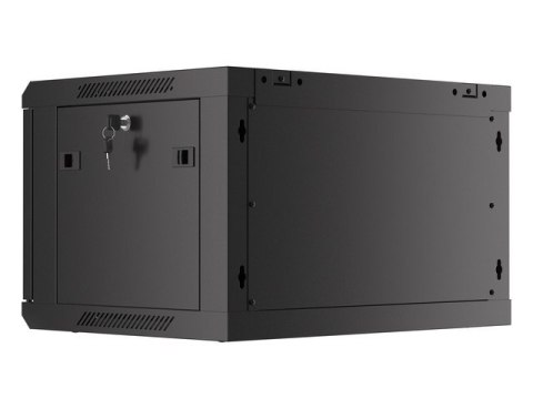 SZAFA INSTALACYJNA RACK WISZĄCA 19" 6U 600X450 CZARNA DRZWI METALOWE LANBERG (FLAT PACK)